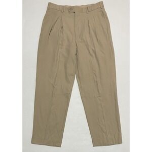 Winter Silks Pants Mens Size 34 X 29 Silk Pleated Dress Pants Khaki Casual Chino